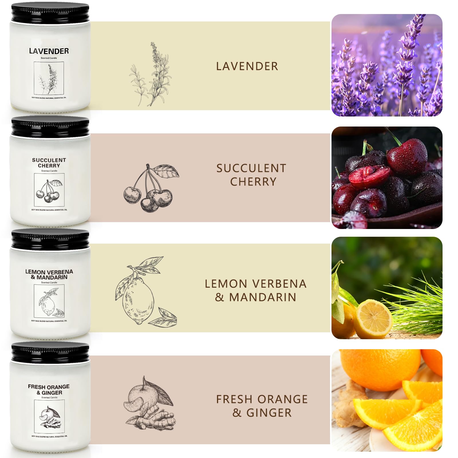 Świece, świece do domu, 2 sztuki, 201 ml, naturalny wosk sojowy do aromaterapii, ponad 120 godzin palenia, świąteczne świece zapachowe, zestawy upominkowe dla kobiet, świece jabłkowo-cynamonowe