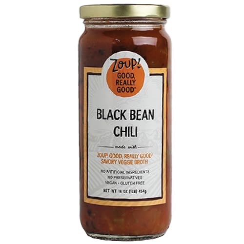 Black Bean Chili de Zoup! Good, Really Good - Sin ingredientes artificiales, sin conservantes, vegano, sin gluten, chile de frijoles negros, 16