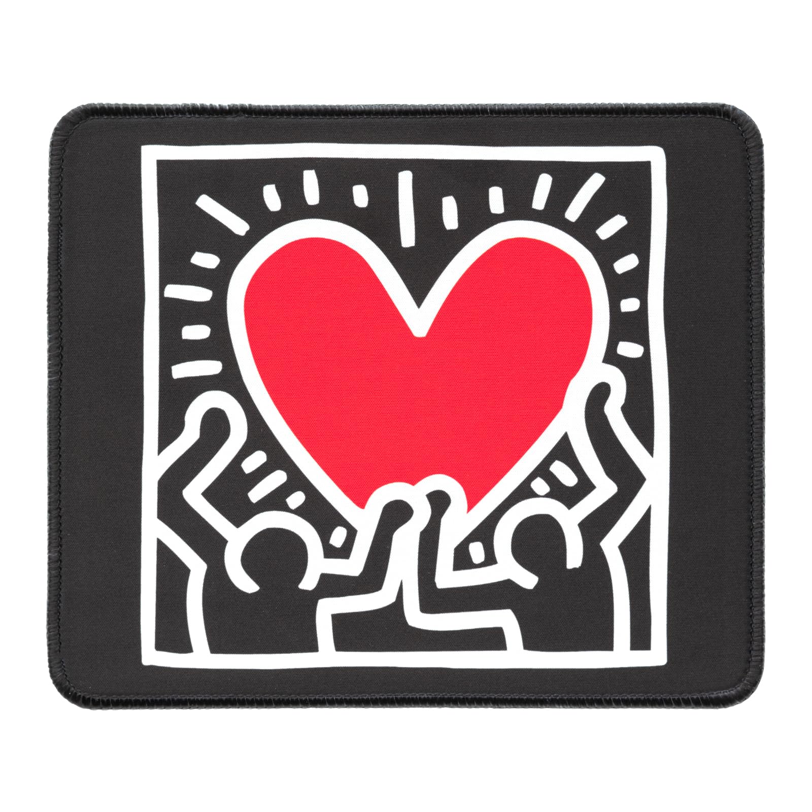 Grupo Erik Black Mouse Pad Small - Keith Haring | Gaming Mouse Mat Non-Slip Rubber, Mats For Desk | Graffiti Art Gifts For Him & For Her