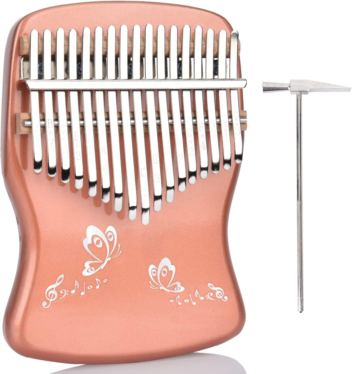 ALAUTRY Kalimba Thumb Piano 17 Keys, Portable Mbira Finger Piano with Music Books & Tuning Hammer, Gifts for Kids Adults Beginners Professional