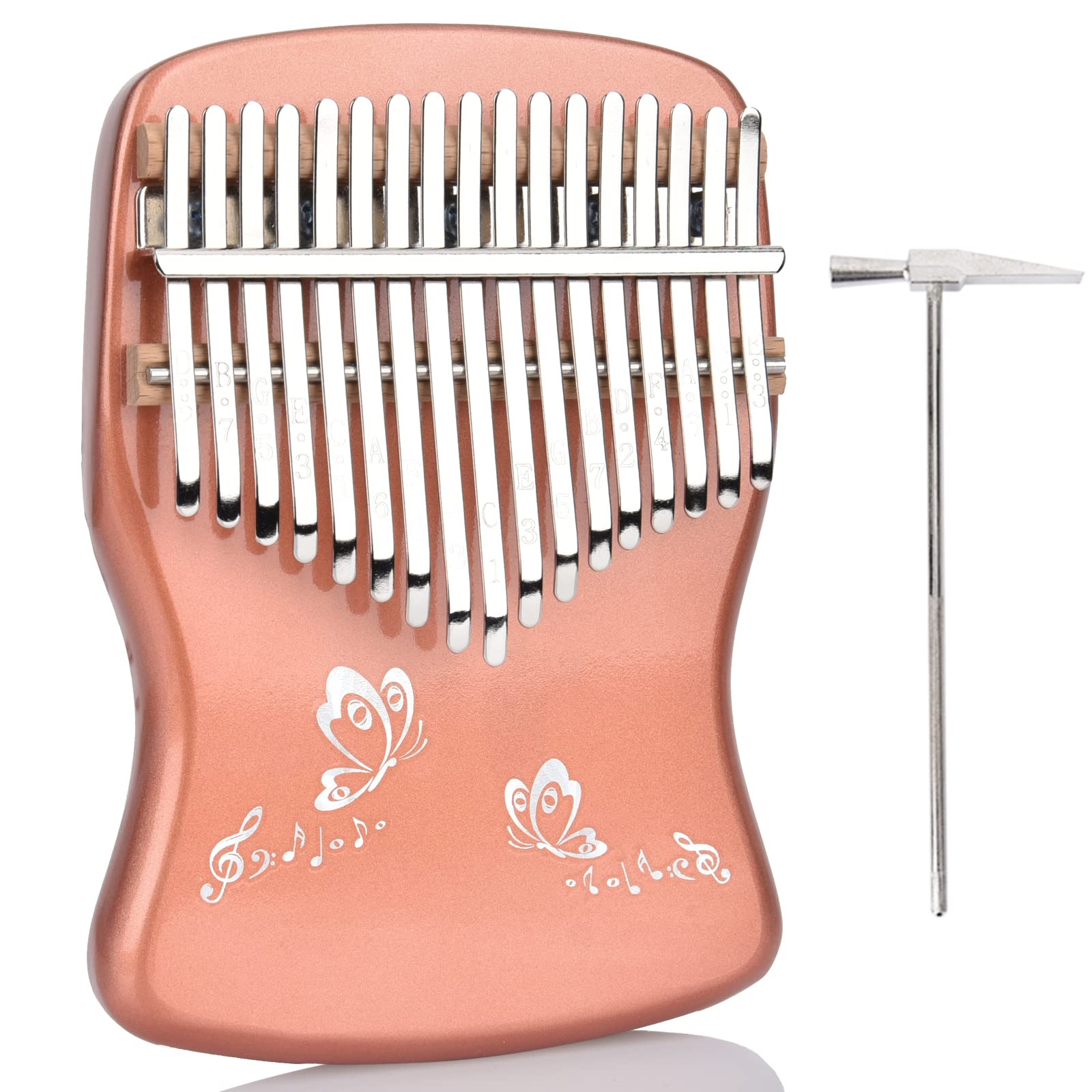 ALAUTRY Kalimba Thumb Piano 17 Keys, Portable Mbira Finger Piano with Music Books & Tuning Hammer, Gifts for Kids Adults Beginners Professional