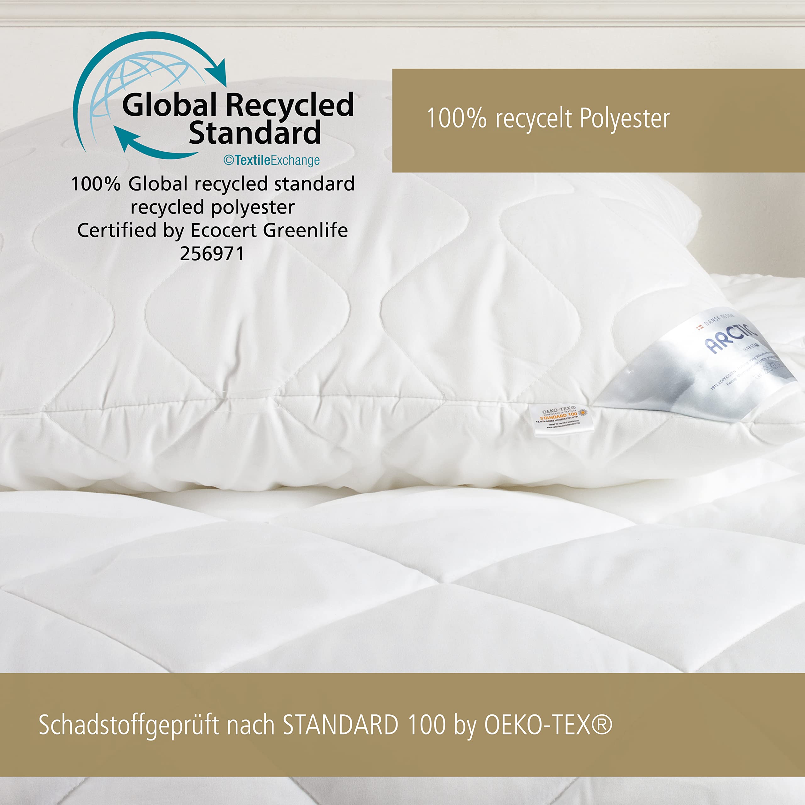 Arctic Oreiller 80 x 80 cm en microfibre douce I Oeko-Tex Oreiller Arctic Oreiller 80 x 80 cm en microfibre douce I Oeko-Tex Oreiller