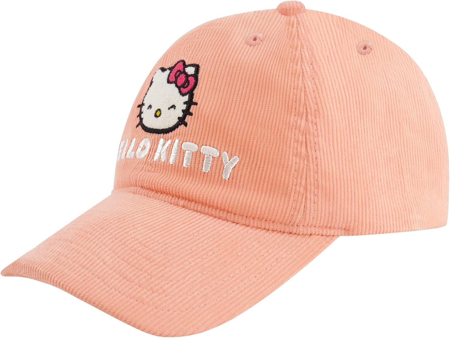 Hello Kitty Dad Hat, Adult Women's Cotton Baseball Cap with Curved Brim, Pink, One Size - Image 4