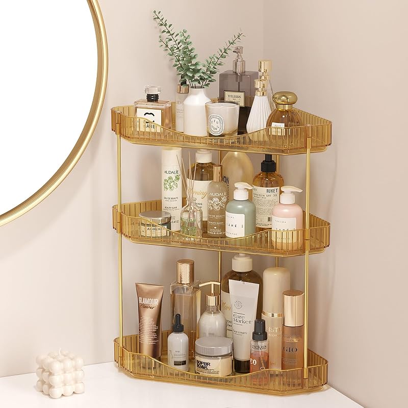 Organizador de Canto Lifewit com 3 Prateleiras para Bancada, Dourado
