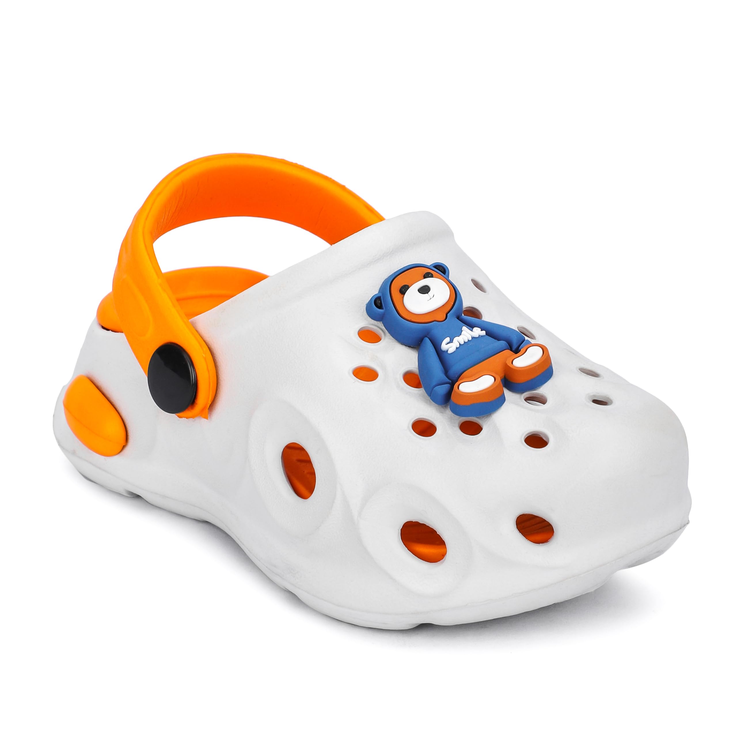 GLJ, Naughty Little Tiger,Kids and Toddler Clogs, 1 Years to 3.5 Years White Orange 2