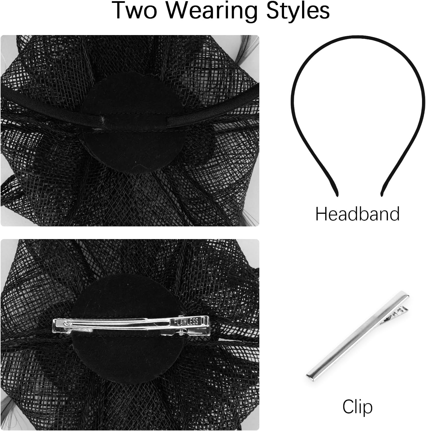 Fascinators Hats for Women Tea Party Hat with Feather Fascinator Hat Headband Derby Hats for Women Girls Tea Party - Image 6