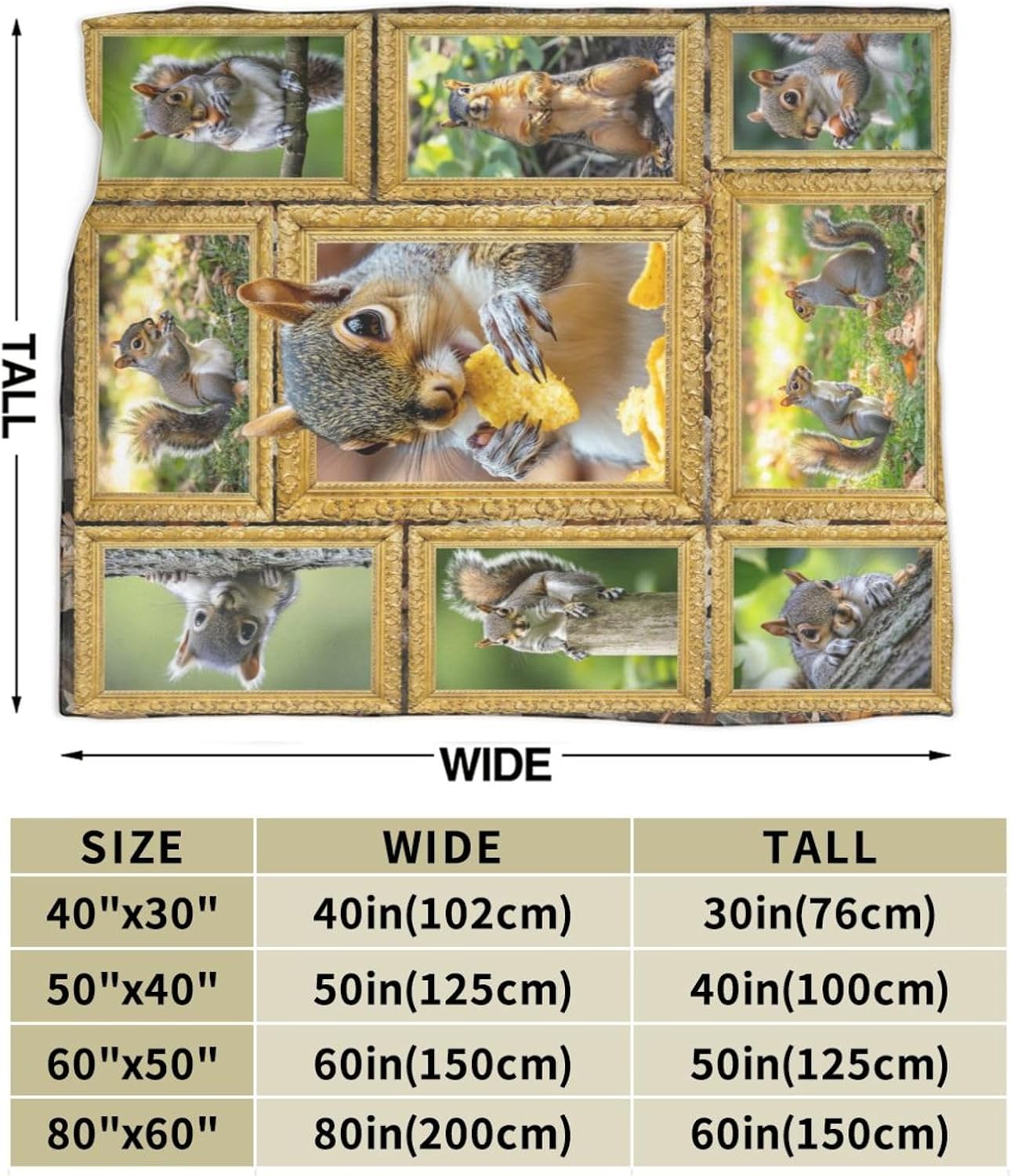 Cute Squirrel Throw Blanket Squirrel Blankets Fleece Plush Super Soft Cozy Warm Lightweight Squirrels Lover Decor Gifts for Boys Girls Kids Adults Men Women 40" x 50" - Image 5