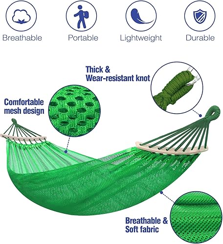 Miniatura 4 de Anyoo Hamaca de tela transpirable con barra esparcidora, hamaca portátil de hasta 450 libras para jardín, patio exterior e interior, patio trasero