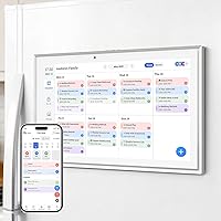 JSUSOU 15.6 Inch Digital Smart Calendar Touchscreen Fridge Wall Mount Planner Syncs Google iCloud Outlook White