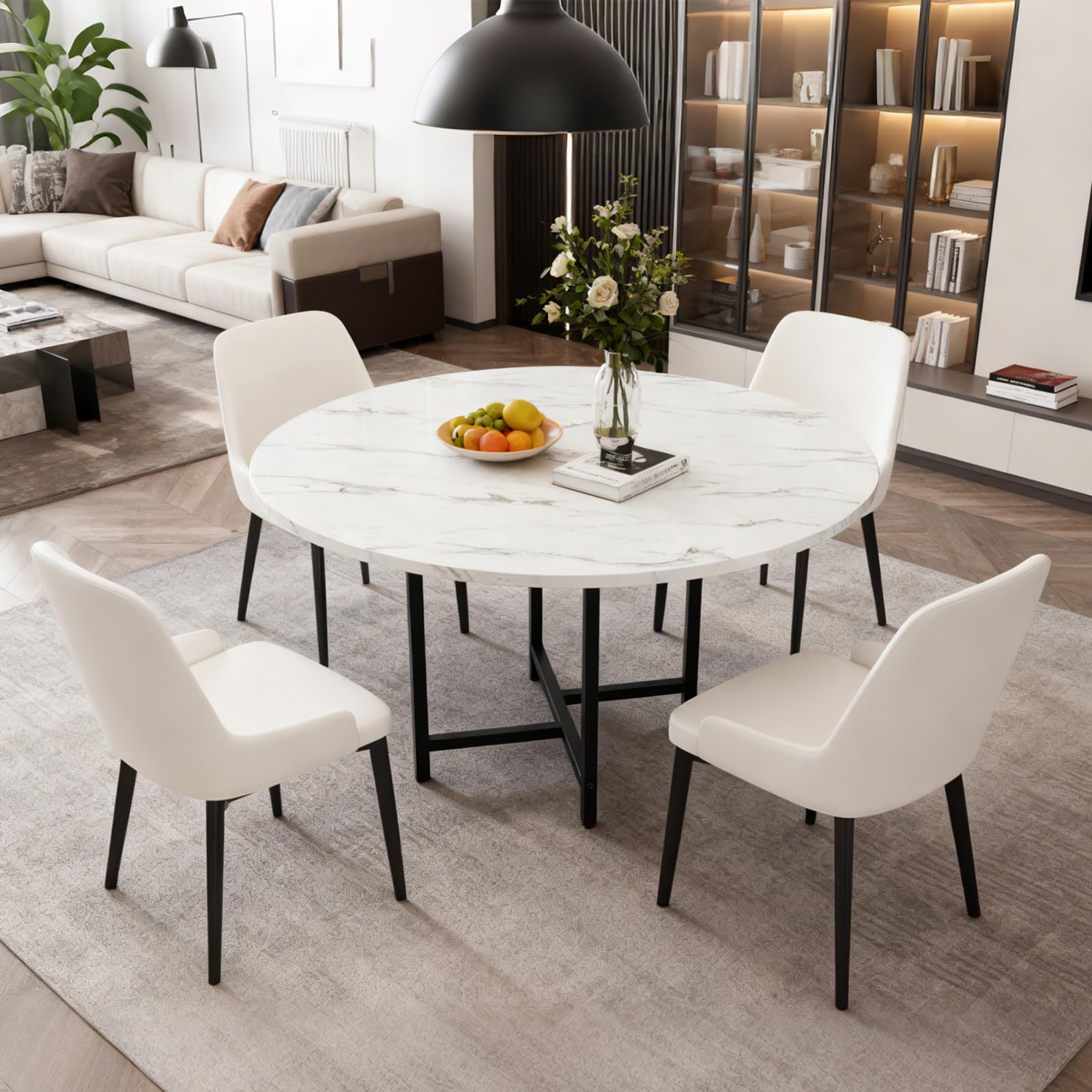 Tavolo da pranzo rotondo, diametro 120 cm, per 4-6 persone