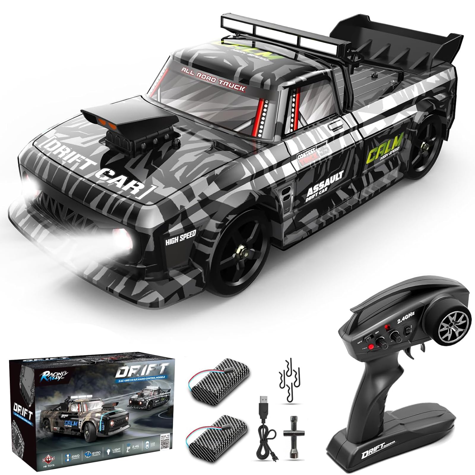 RC Drift Car 1 16 Scale High Speed 30km h RC Drift Car - 4WD Brushless Motor -