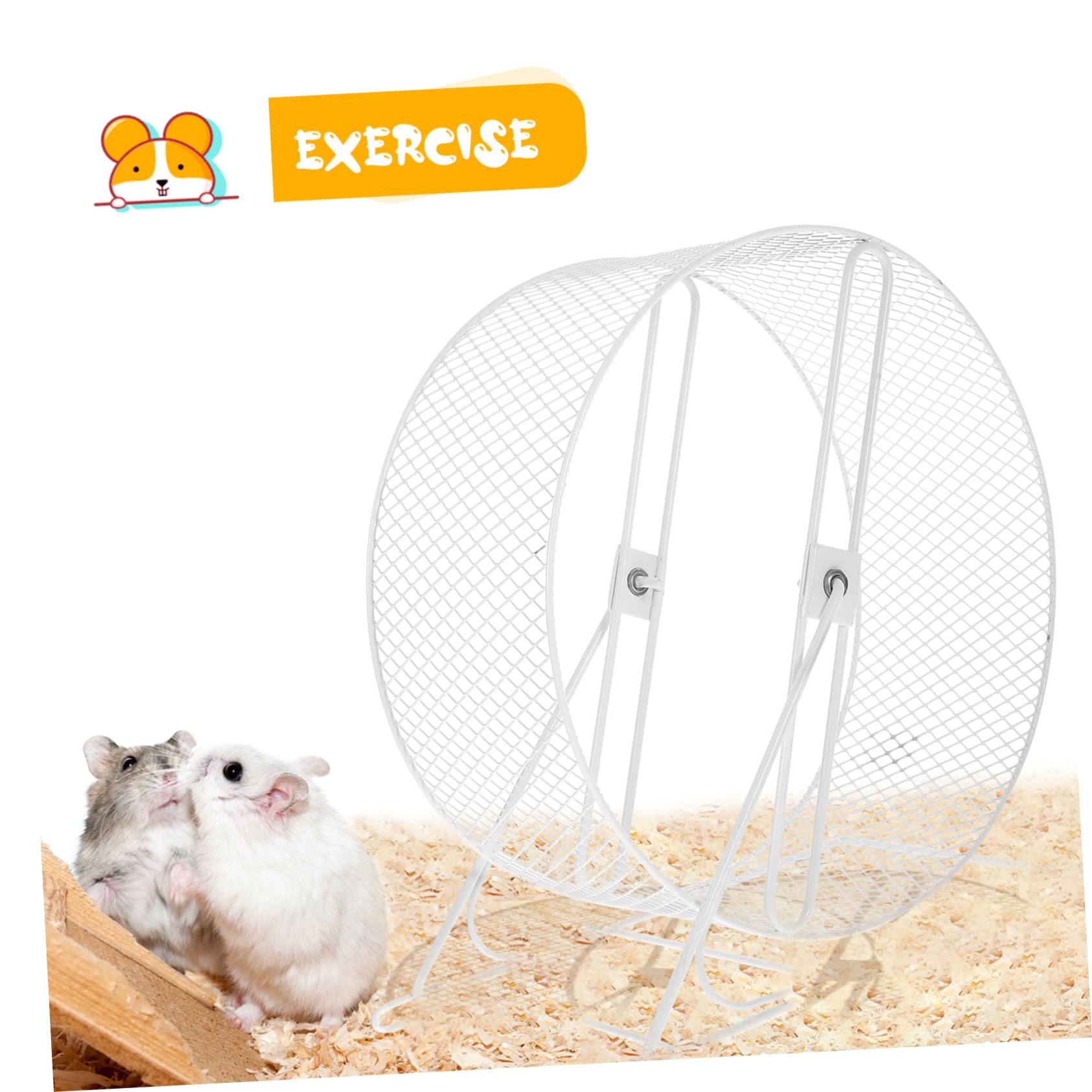 Rueda para Hámster Silenciosa de Hierro con Soporte Juguete de Ejercicio para Roedores Pequeños Accesorio Divertido y Resistente para Jaulas