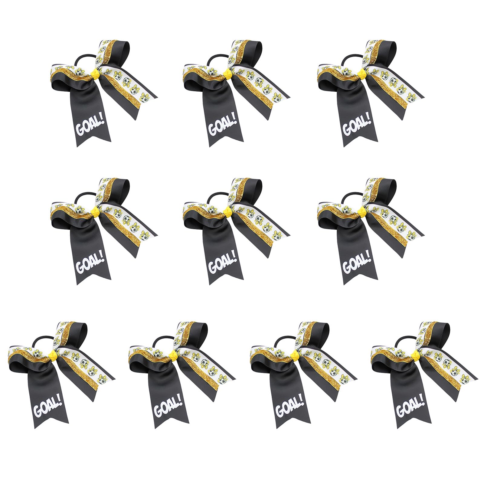 Elnwnnkc 10PCS Soccer Themed Fabric Hair Bowknots Supporter Hair Decorations Perfect for Sports Event and Celebration Supporter Decorations