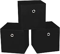Vista 17 de Contenedores de almacenamiento de tela, cubos de almacenamiento de tela de 11 pulgadas, cubos de almacenamiento plegables con asas para estantes