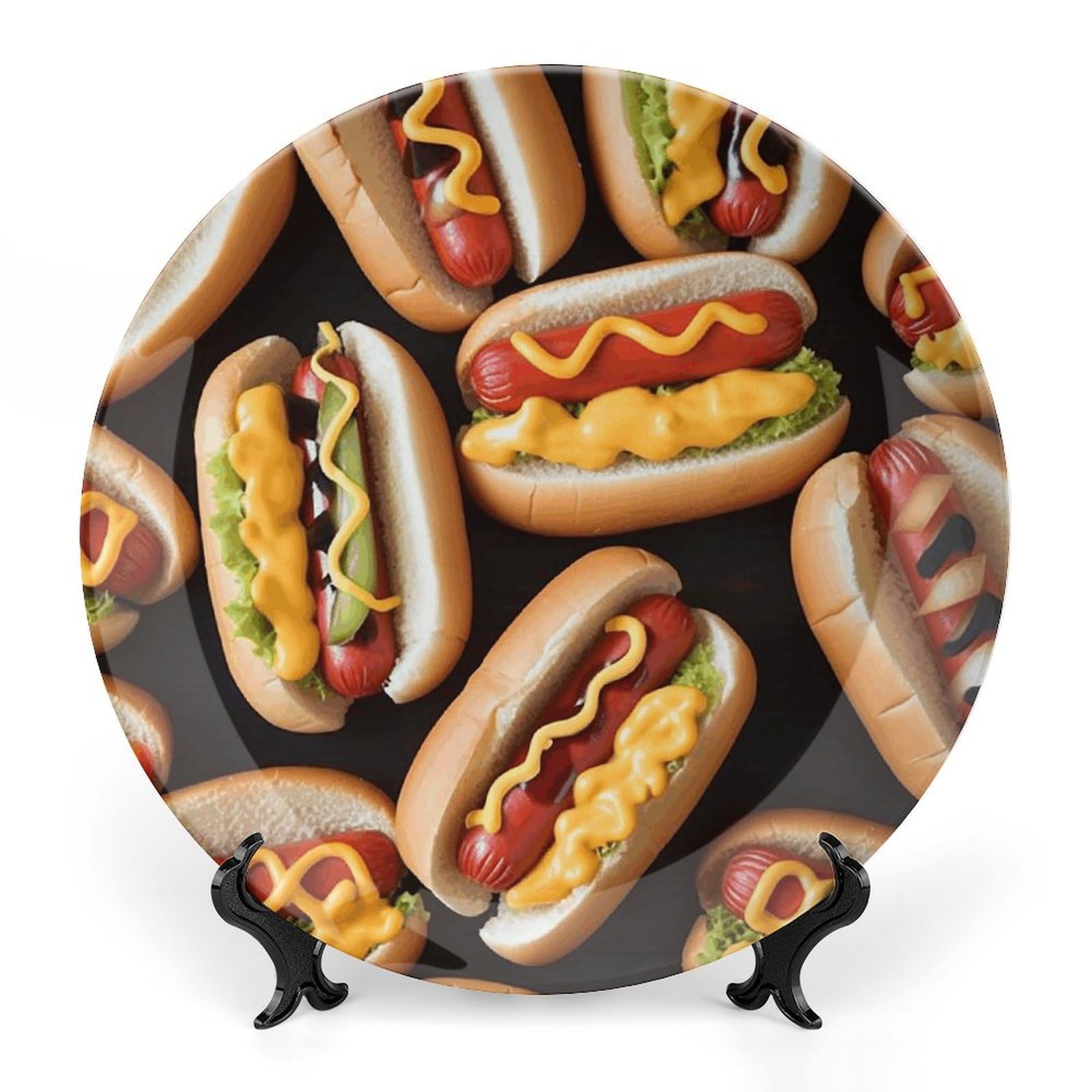 Assiette décorative en céramique artisanale avec son support élégant
