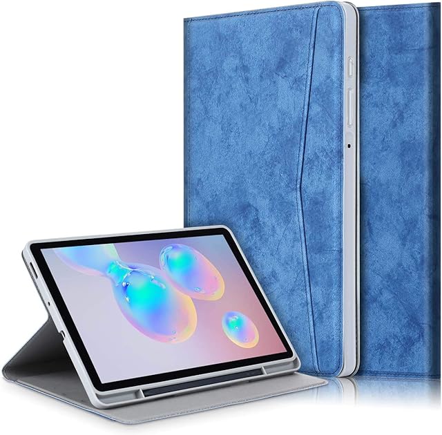 DINGGUAGUA for Samsung Galaxy Tab S6 Lite 10.4" Case, with Pen Holder Cover for Samsung Tab S6 Lite Tablet,Dark blue