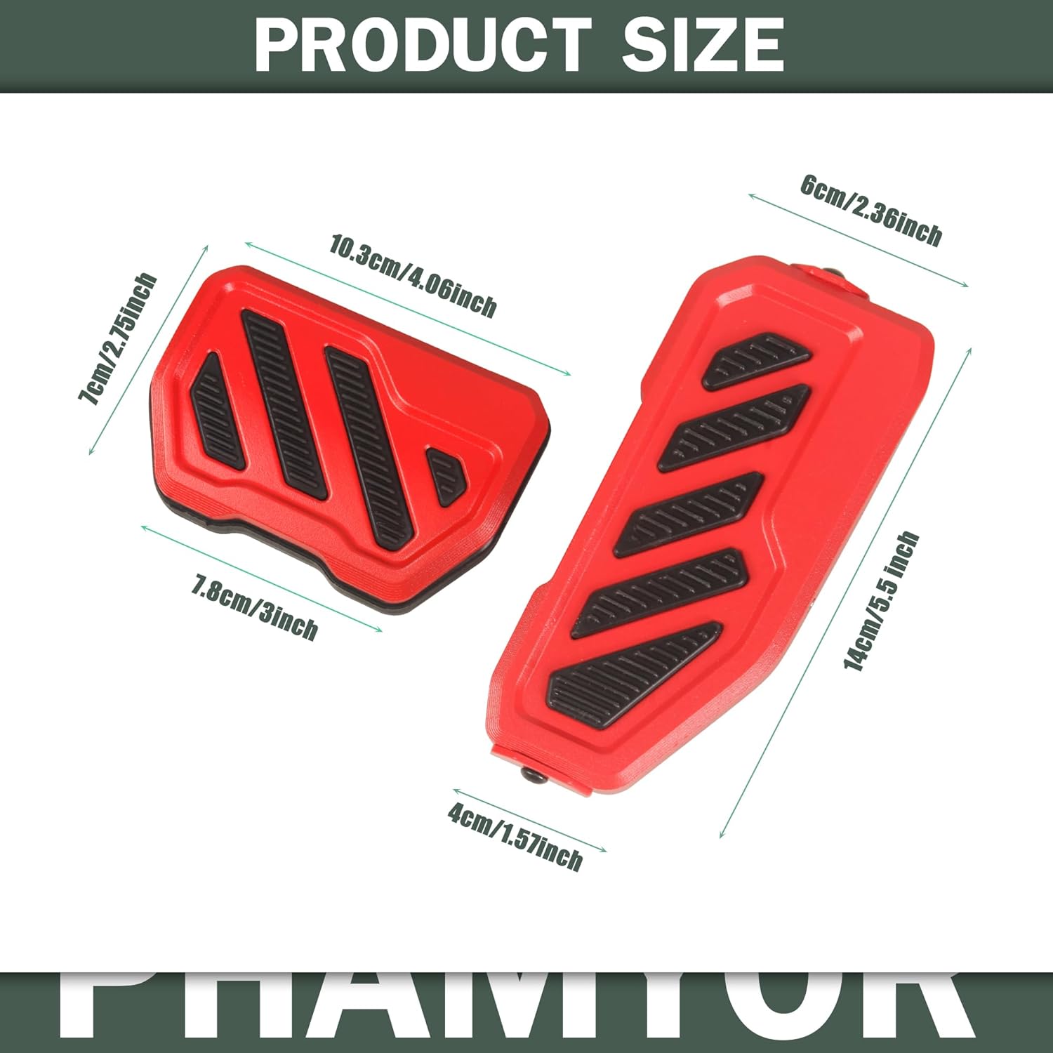 Aluminum Anti-Slip Gas Pedal & Brake Pedal Compatible with 2018-2025 Jeep Wrangler JL JLU 4XE & Jeep Gladiator JT, No Drilling Non-Slip Gas and Accelerator Pad Panel Cover, Red