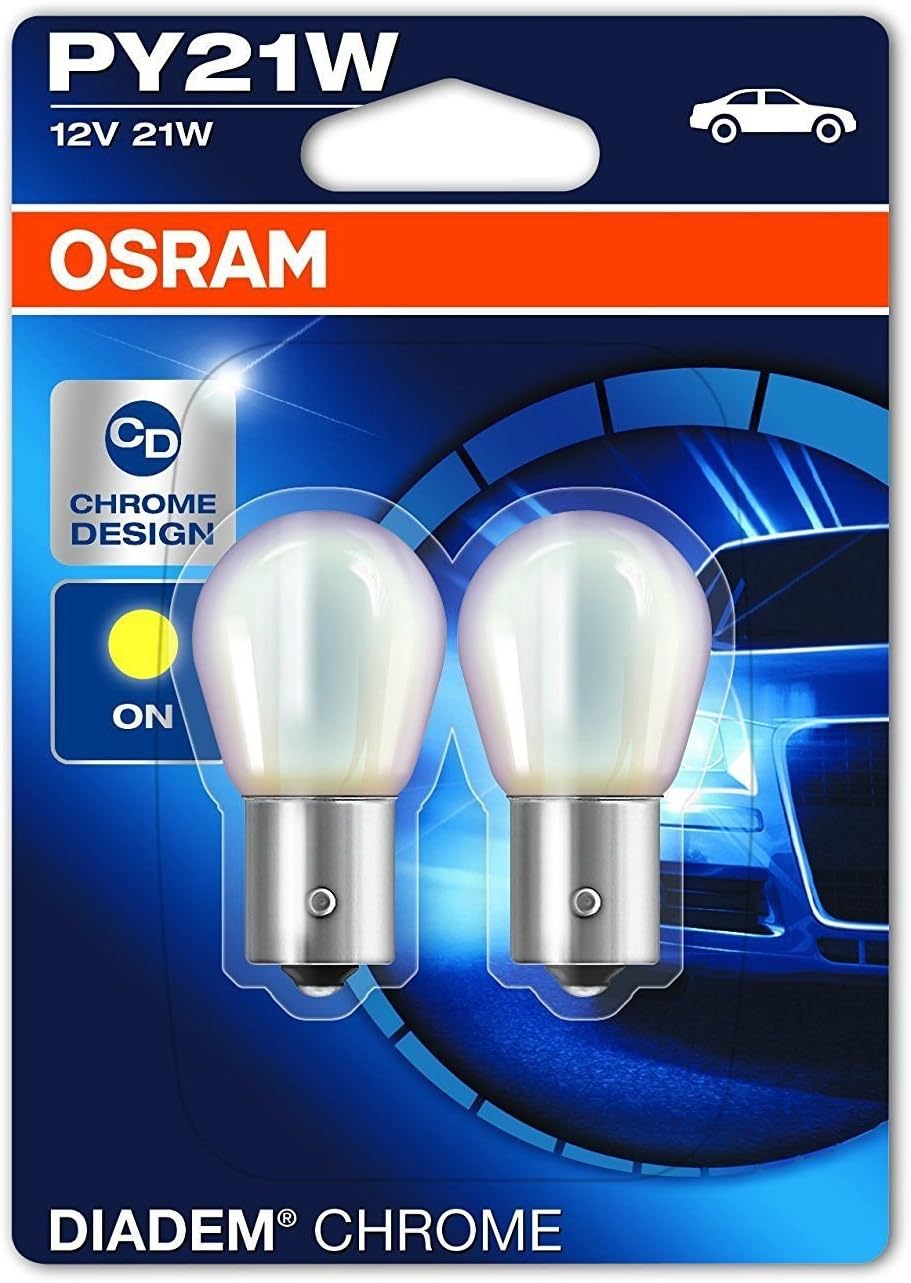 JURMANN Osram 7507DC 02B PY21 W 12 V 21 W BAU15s Diadem Chrome Indicator Bulbs