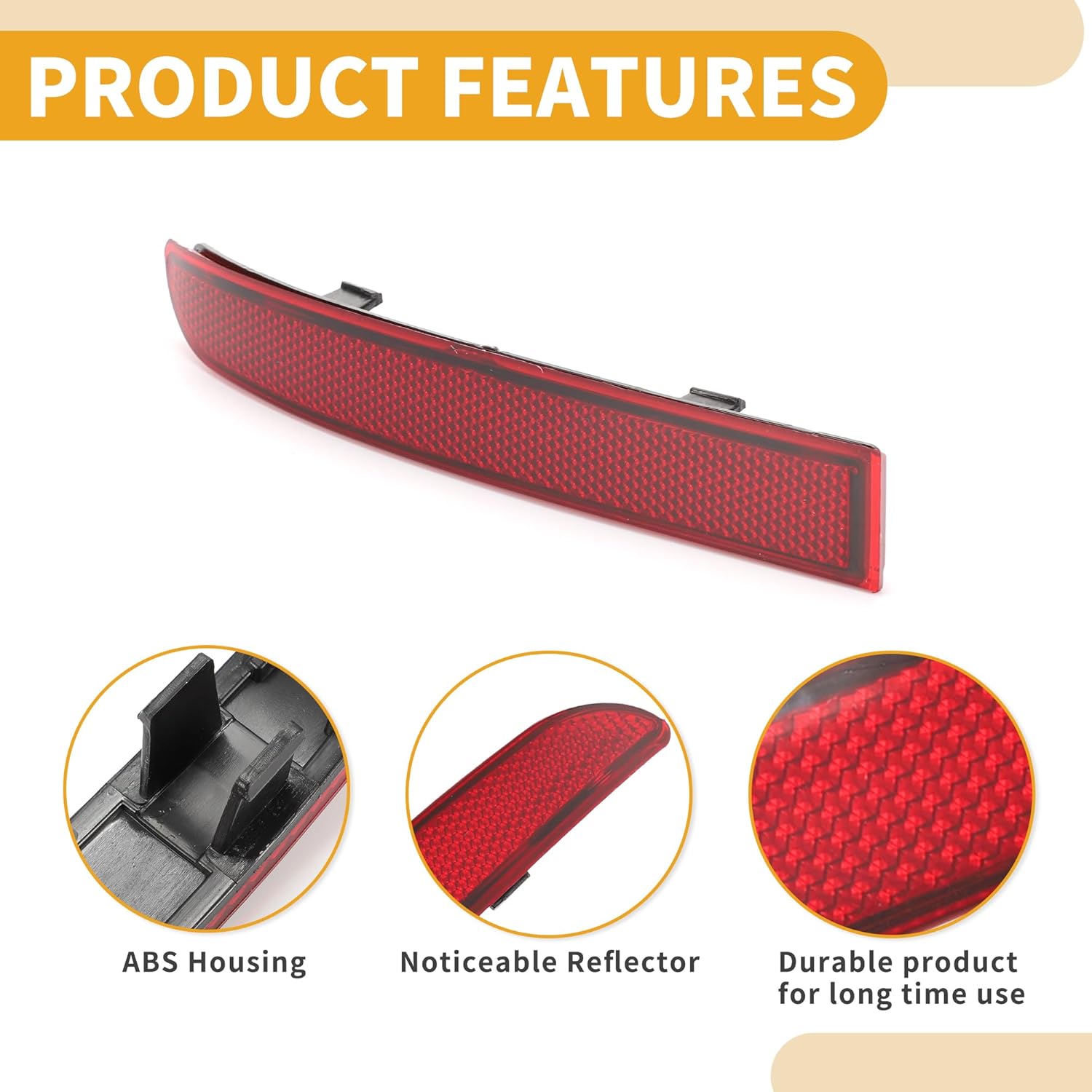 Bumper Reflector No.A9108204800/A9108204900 - Rear Bumper Reflector Side Marker - for Mercedes-Benz Sprinter 1500 2500 3500 2019-2022 Red - 1 Pair