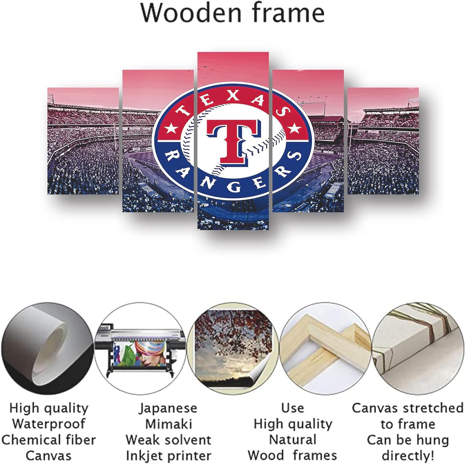 Texas Rangers Scale Baseball Poster Sports Canvas Wall Art Pattern Print Artwork Decor Bedroom Decor Painting Boy Gift (Framed,20x30x2pcs+20x45x2pcs+20x60cmx1pcs)