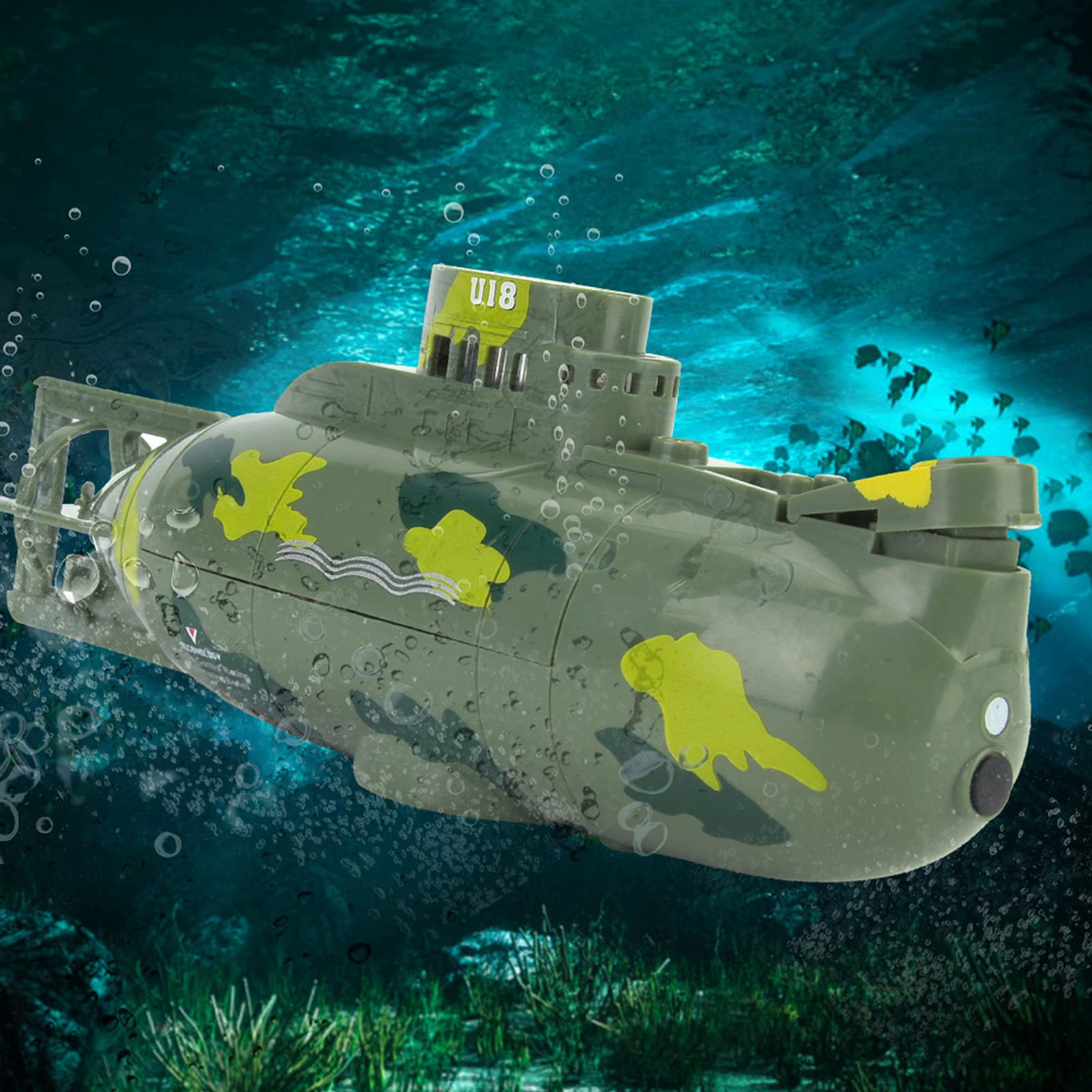 Alomejor Mini Juguete Modelo De Simulación, Juguete Submarino Teledirigido Eléctrico del Barco Submarino RC Militar De 6 Canales