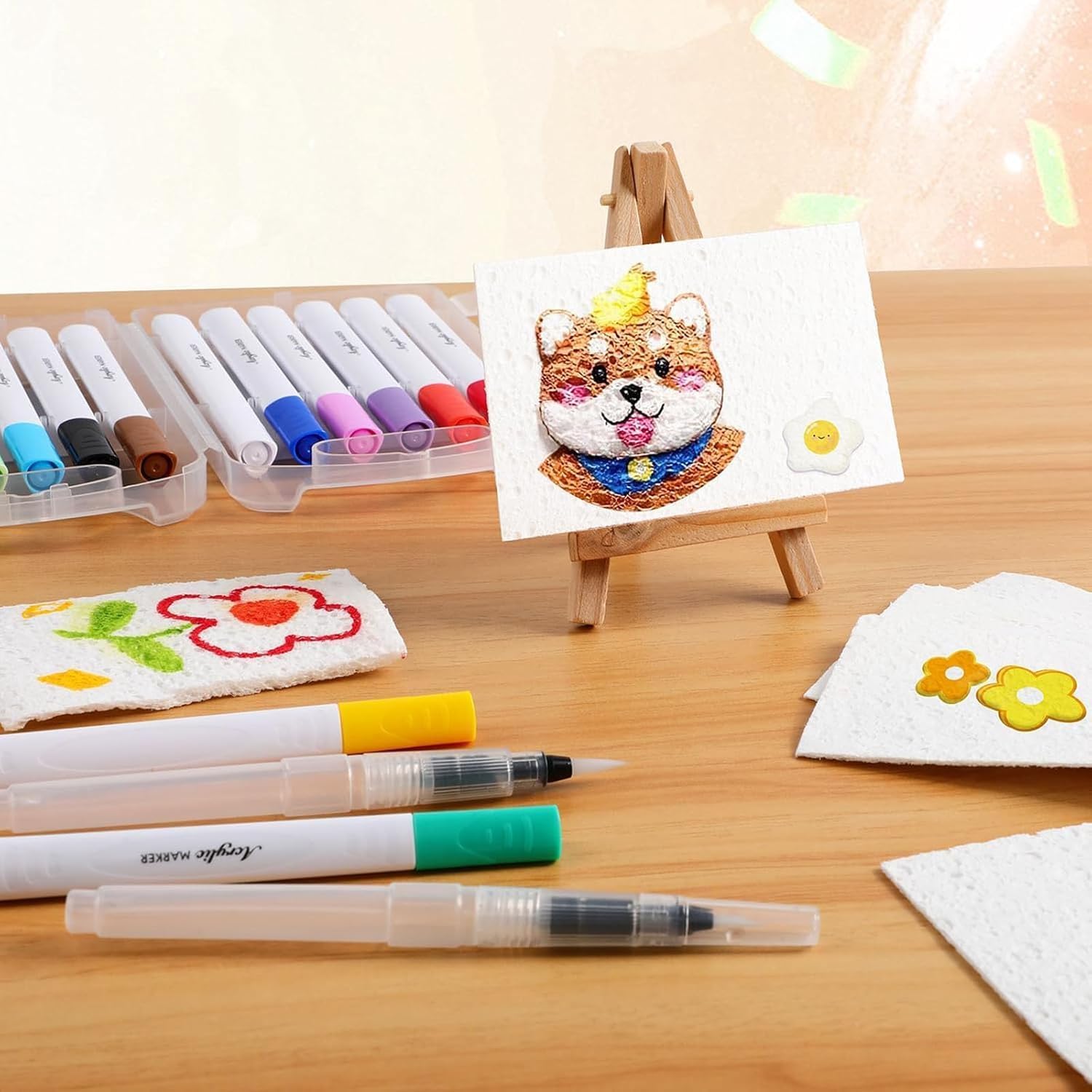 Kit Peinture Puffy Magic - Papier Texture Mousse 3D 12 Couleurs Pour Enfants