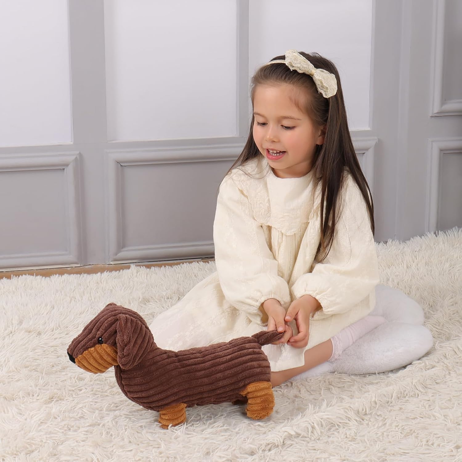 Apricot Lamb Toys Plush Henry Dachshund Dog Stuffed Animal Soft Cuddly Perfect for Child Chocolate Dachshund