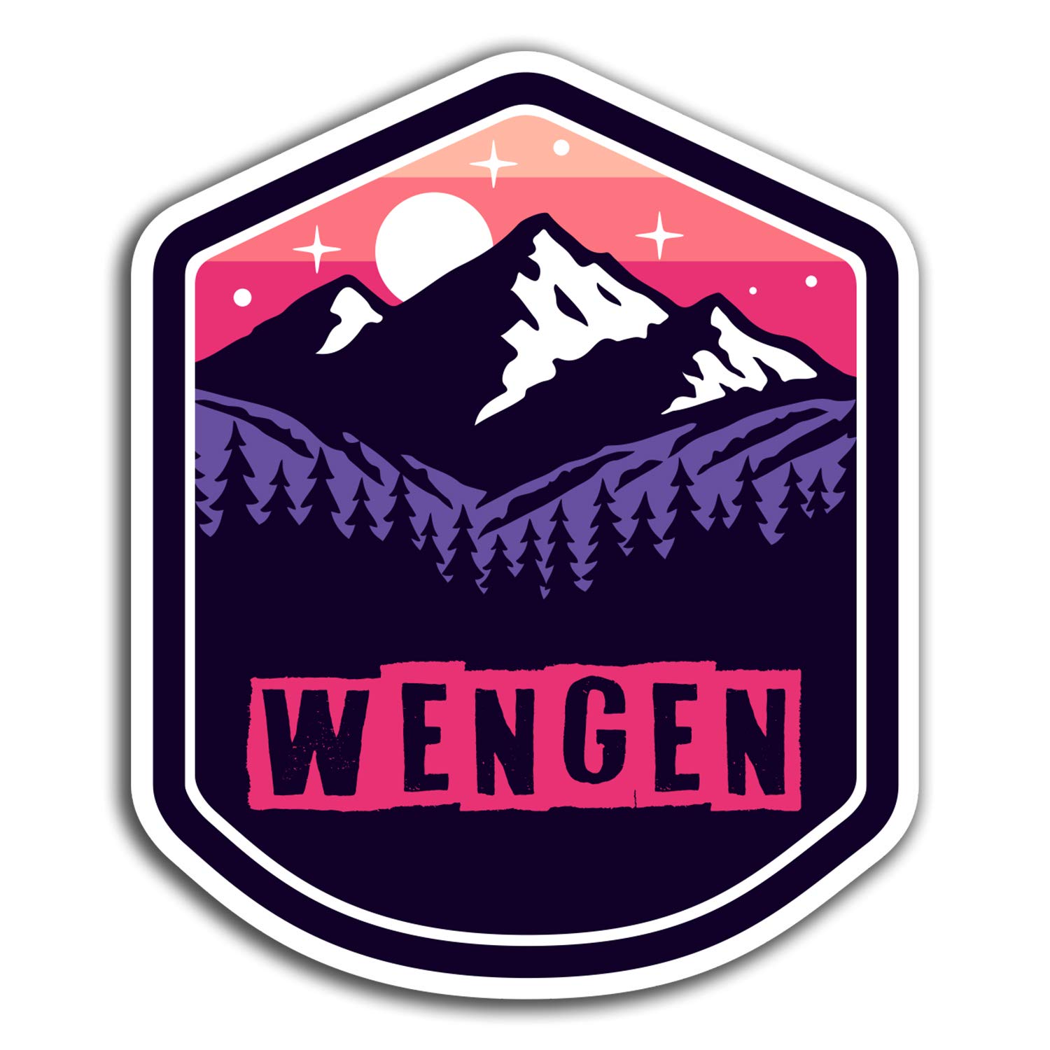 2 x 10cm Wengen Mountains Vinyl Stickers - Travel Sticker Laptop Luggage #23804 (10cm Tall)