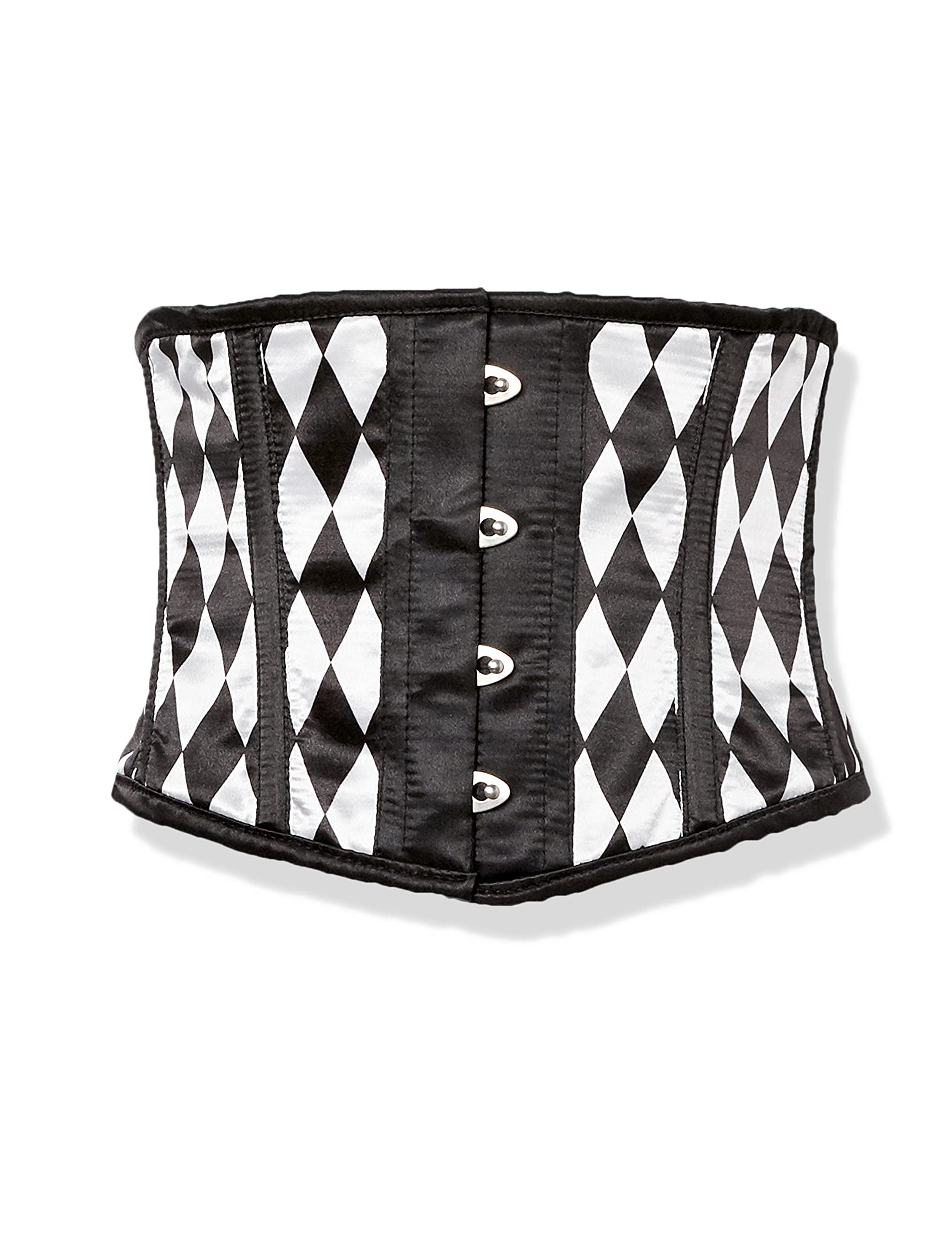 Daisy corsets Women's Lavish Black & White Diamond Waist Cincher Corset, Medium