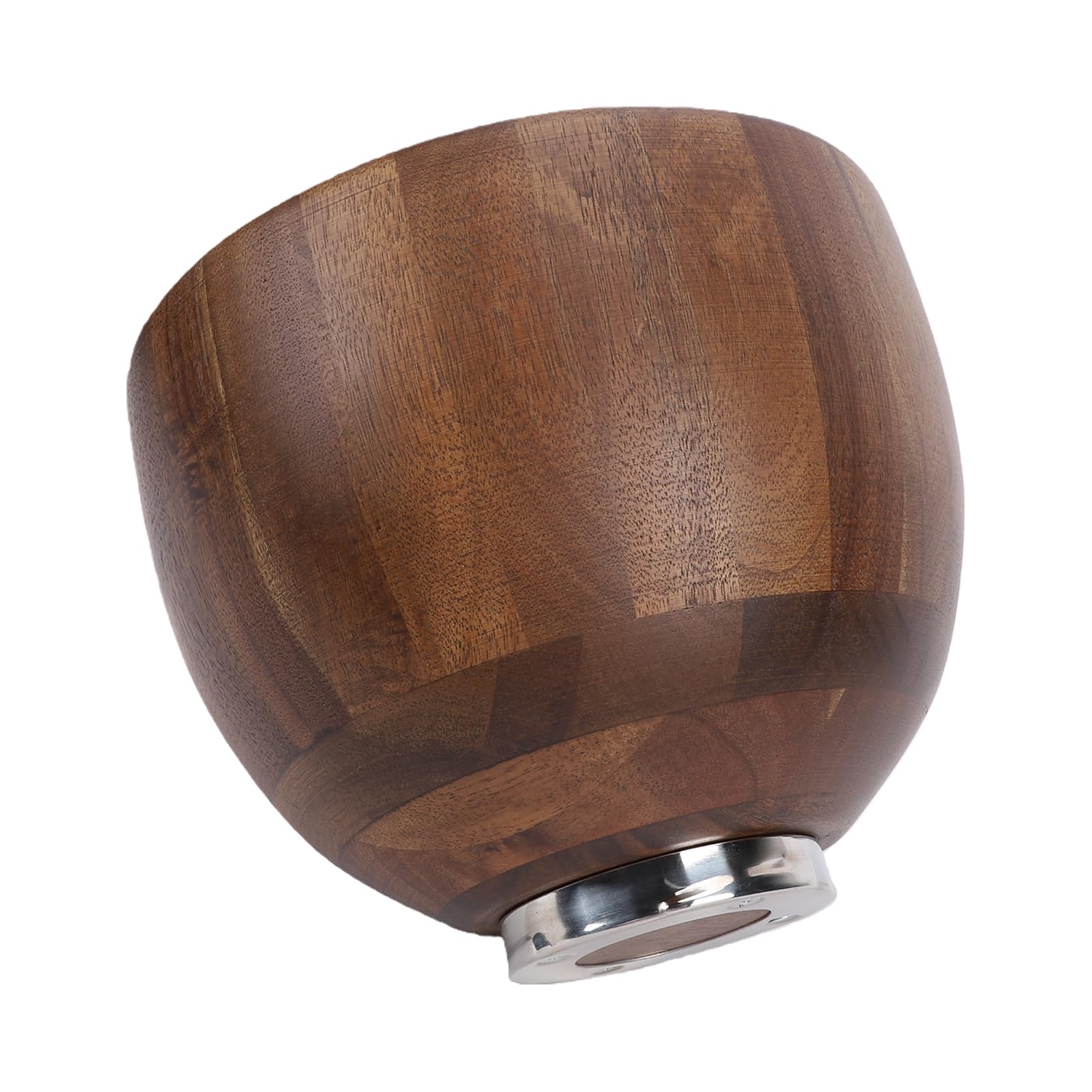 Zunate Ensaladera de Madera Maciza, Ensaladera de Madera Hecha a Mano con Base de Acero Inoxidable, Cuenco de Grande de 4,5 L para Cocina, Ideal para Amasar Masa, Mezclar Ensalada y Servir Frutas