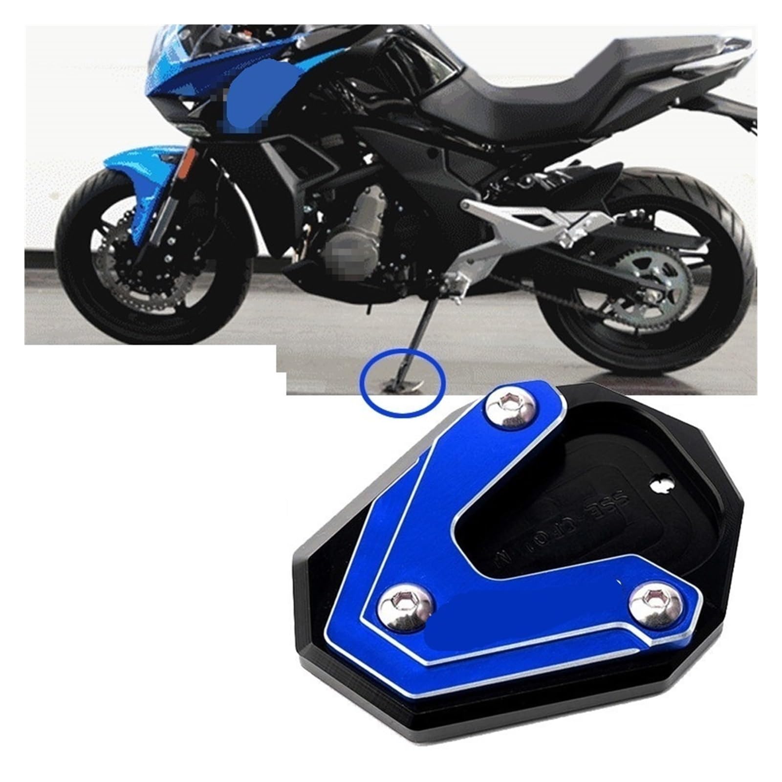 Vergrößerungspad Motorrad Kickstand Fuß Seitenständer Verlängerung Pad Für C-FMOTO Für 650MT Für 800MT Für 650TR-G(3)