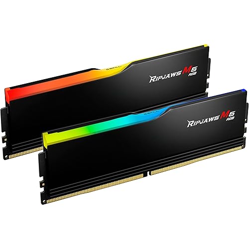 G.SKILL Ripjaws M5 RGB Series DDR5 RAM (Intel XMP 3.0) 32GB (2x16GB) 6400MT/s CL36-48-48-102 1.35V Desktop Computer Memory U-DIMM - Matte Black (F5-6400J3648F16GX2-RM5RK)
