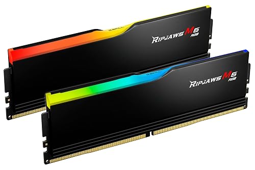G.SKILL Ripjaws M5 RGB Series DDR5 RAM (Intel XMP 3.0) 96GB (2x48GB) Up to 5200MT/s CL40-40-40-83 1.10V Desktop Computer Memory U-DIMM - Matte Black (F5-5200J4040A48GX2-RM5RK)