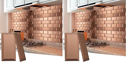 Miniatura 7 de Azulejo Art3d adhesivo, de metal y acero inoxidable, grande, protector de salpicaduras, de 3 pulgadas x 6 pulgadas y perfecto para cocinas y baños