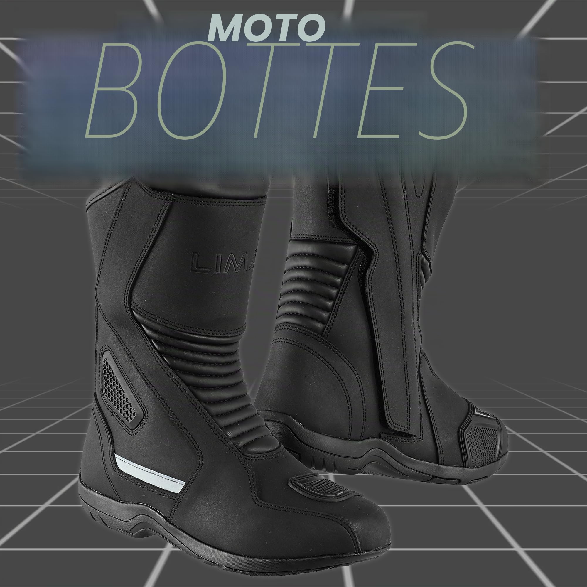 Bottes de moto de tourisme en cuir véritable pour homme, homologuées CE, imperméables, semelle en caoutchouc antidérapante, protection renforcée