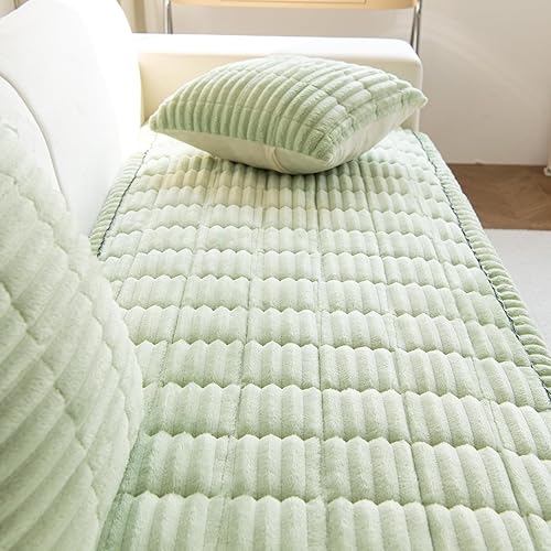 Miniatura 62 de vctops Funda de Sofá a Rayas de Pana Súper Suave Funda de Sofá Seccional Lavable Antideslizante Protector de Muebles para Niños Perros Mascotas, 1