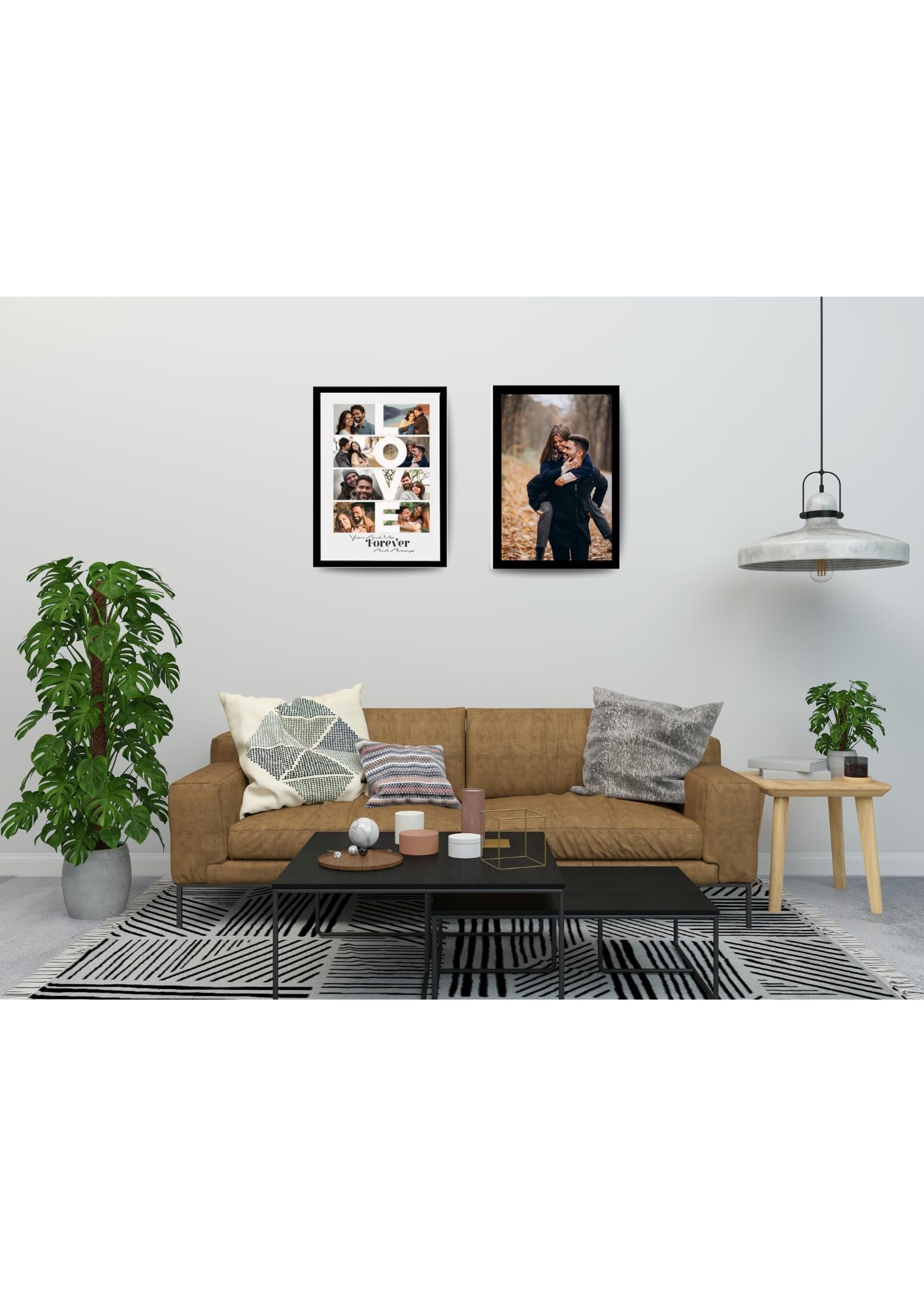 CUSTOM CRAFTERS - Customized Photo Frames with Photo Upload Personalized Print Customised Memorable Gift For Anniversary Birthday Wedding Couples (A4 Size, Black Frame) 2
