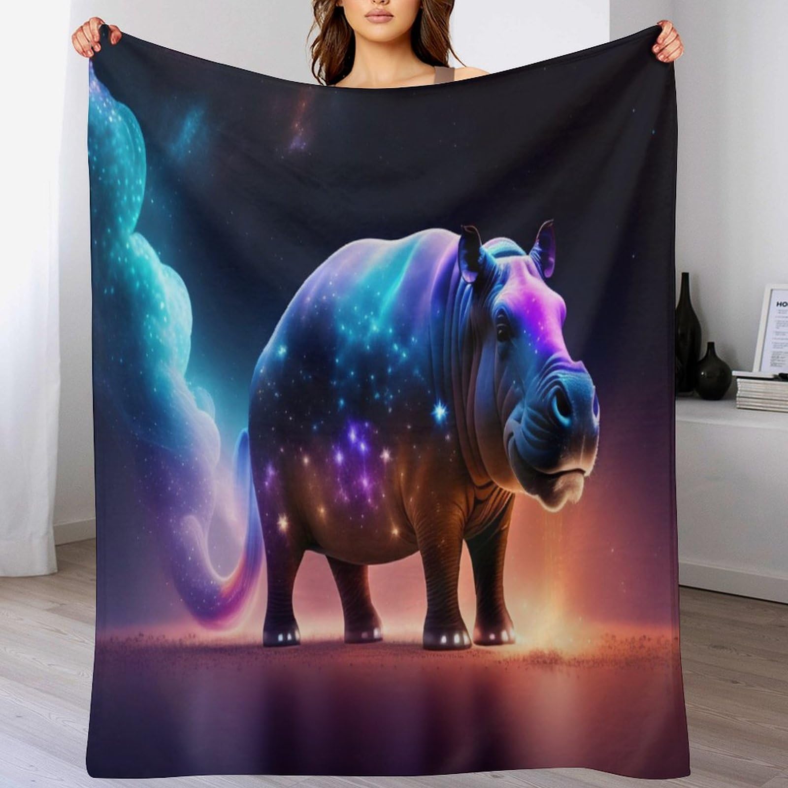 Couvre-lit rhinocéros haut de gamme couverture douce de salon