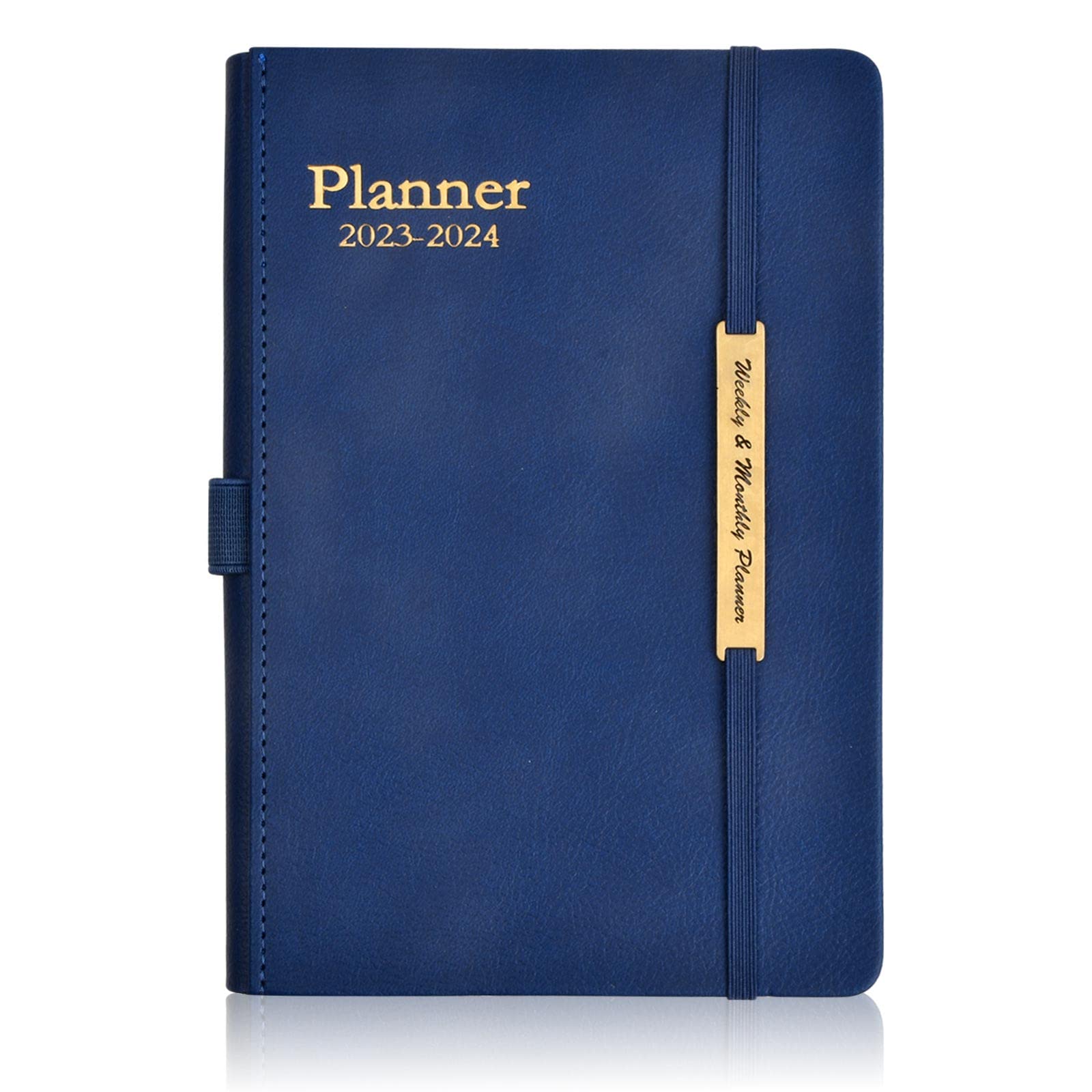 A5 Weekly Planner Diary, Weekly Overview Planner Jan. 2024-June. 2025, Academic Diary Week to View, Hardback Plan Book Diary with Monthly Tabs, Pen Holder, Inner Pocket, Holiday Table