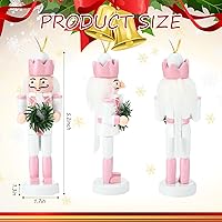 Vista 2 de Jetec 10 piezas de adornos de cascanueces de Navidad, adornos colgantes de madera, figuras de cascanueces de 5 pulgadas de altura, decoraciones