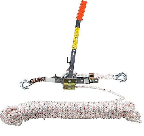 Miniatura 3 de Maasdam - Extractor mecánico de cuerda de capacidad de 3/4 de tonelada. Con 100 pies de 1/2 pulgada de diámetro de Cables de Fibra