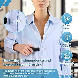 Button Hook and Zipper Pull One Hand Buttons aids Button Assist Device