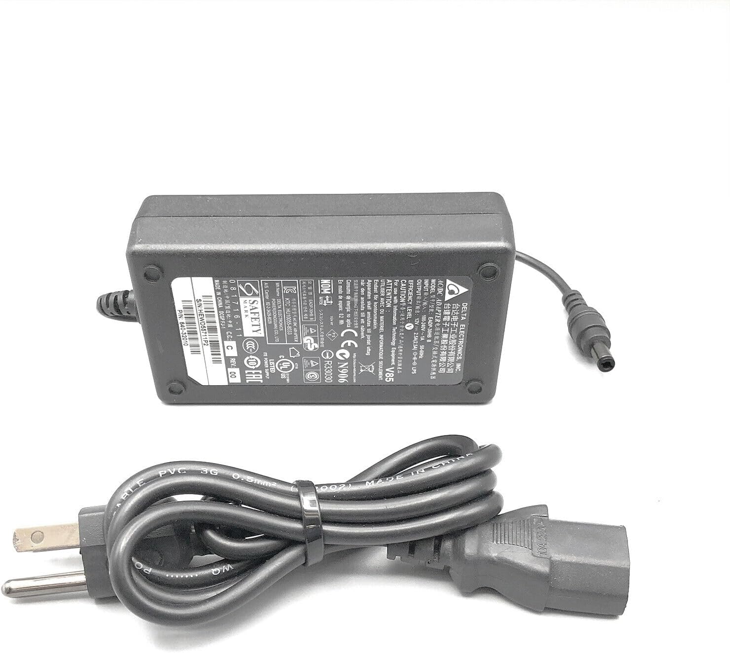 Genuine Delta AC Power Charger Adapter 30W for Cisco Meraki MX64 MX64W MX67 MX67C MX67W Security Appliance, Bundle: Adapter, Power Cord