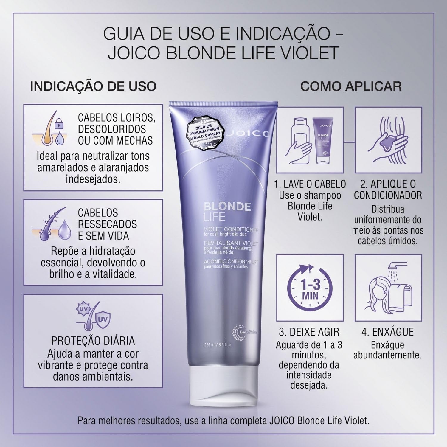 Shampooing violet Blonde Life Joico 1000ml