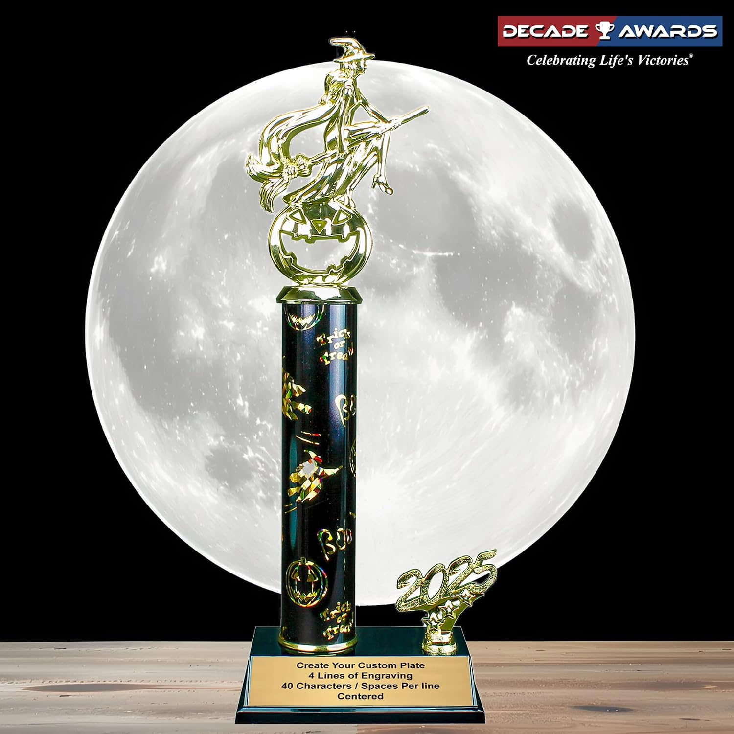 Halloween Trophy - Custom Engraved Halloween Column Award - 2025 Edition