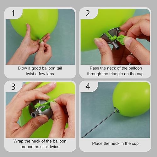 Miniatura 3 de PP OPOUNT 35 palos de globo plateados con copas, palos de globo de 12.6 pulgadas, palos de globos de plástico para fiestas, aniversarios,