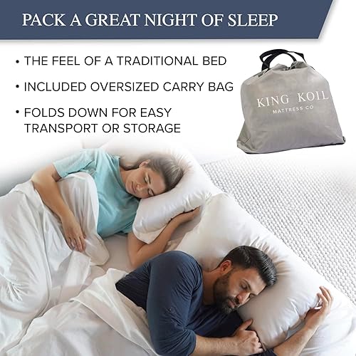 Vista 16 de King Koil colchón de aire de tamaño individual con bomba de aire integrada, la mejor cama inflable de tamaño individual, colchón de aire elevado