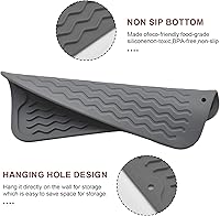 Vista 3 de Tapete de silicona para secado de platos para múltiples usos, fácil de limpiar, ecológico, tapete escurridor de platos resistente al calor