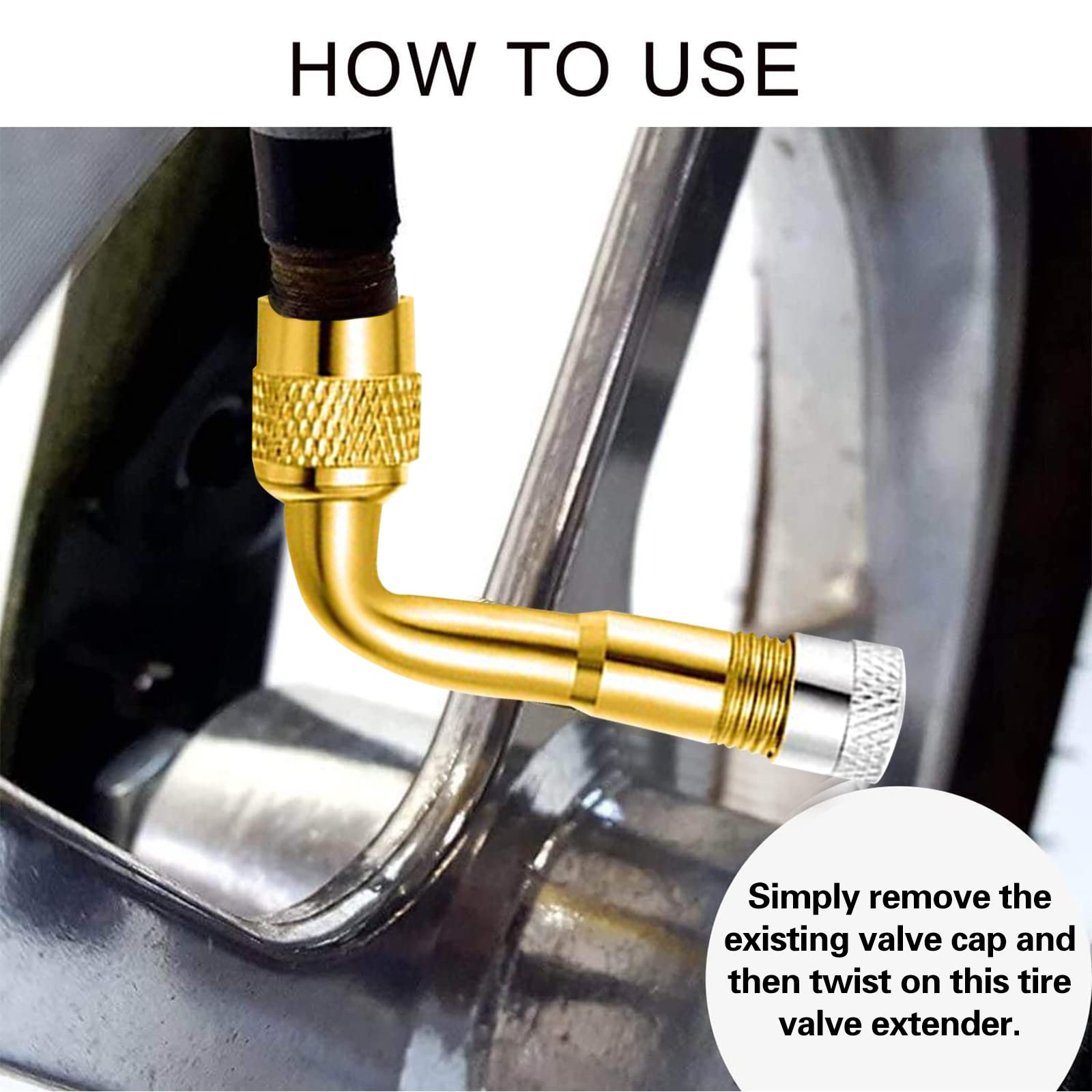 4 Pcs Motorcycle Adapter Adattatore Per Prolunga Valvola - Foto 5