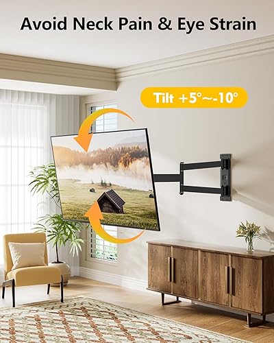 Miniatura 9 de FORGING MOUNT Soporte de pared de TV de brazo largo para TV de 27-70 pulgadas, soporte de pared de movimiento completo con brazo articulado
